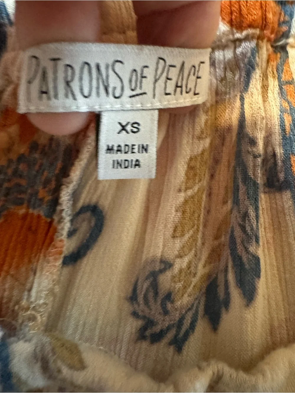 Patrons of Peace Floral Wide Leg Crop Pants XS Boho Rayon Made in India Festival - Picture 6 of 10